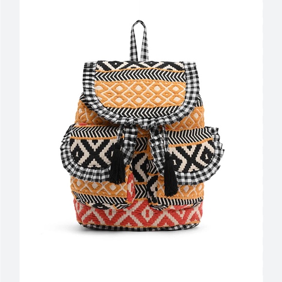 America & Beyond Boho Woven Backpack‎ - Picture 1 of 10